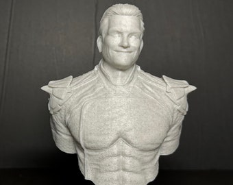 Homelander Bust: Marble PLA, Inspired by The Boys