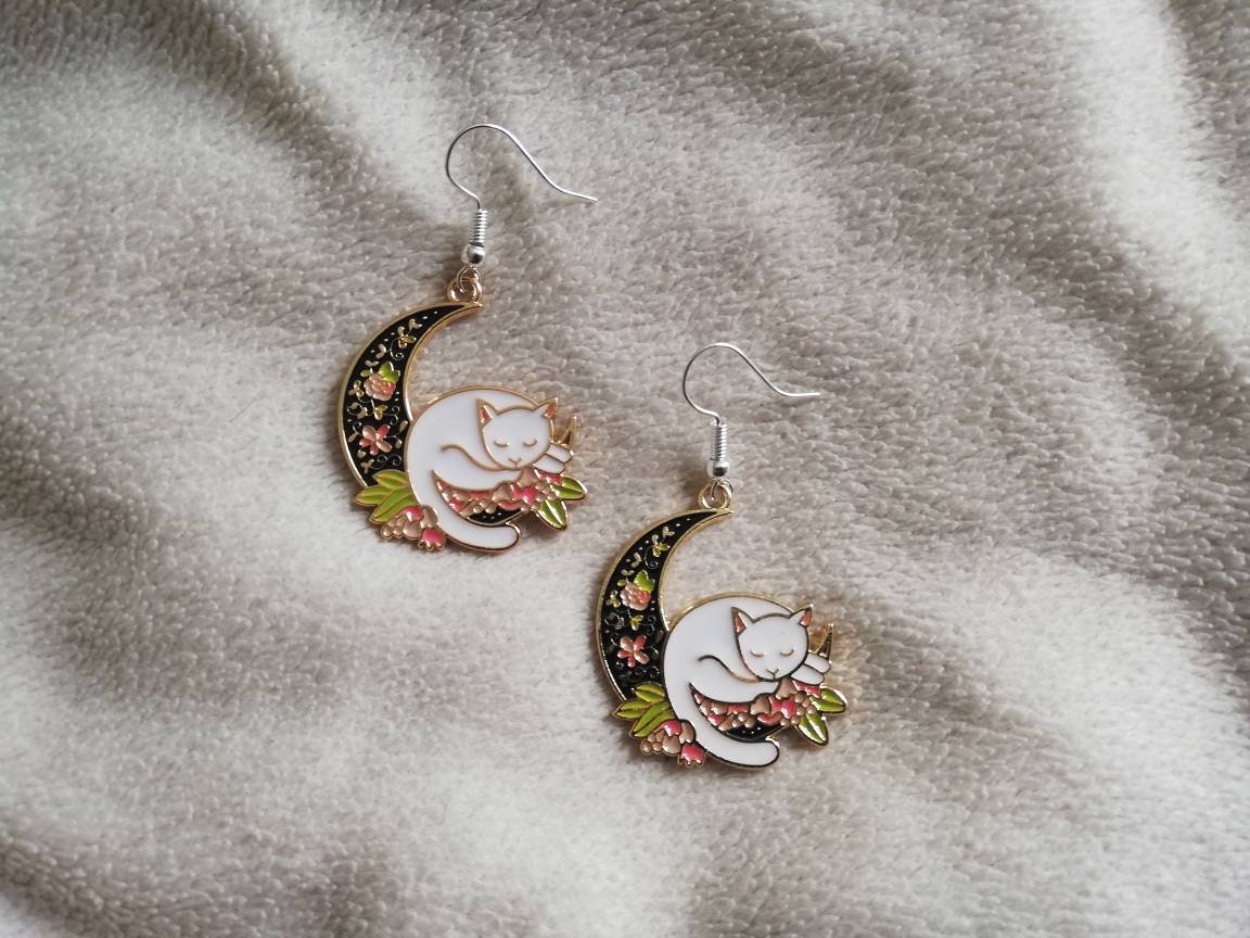Kitten earrings | cat lover gifts for her, witchy earrings, cottageco…