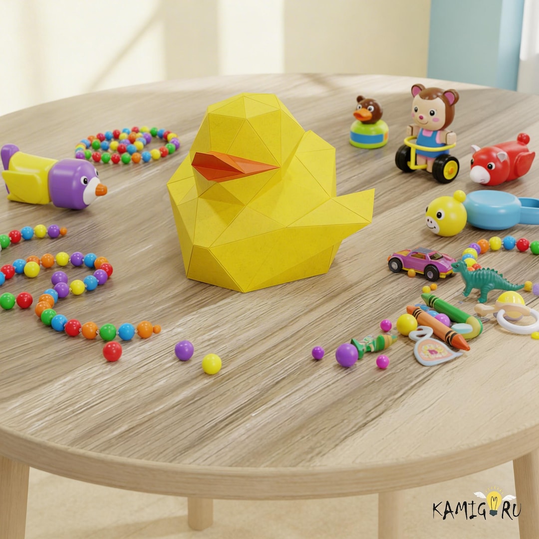 Paper DUCK Pdf DIY, Papercraft Duck, 3d Paper Duck, Low Poly