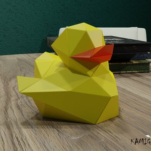 Paper DUCK pdf DIY, Papercraft duck, 3d paper duck, Low poly sculpture duck