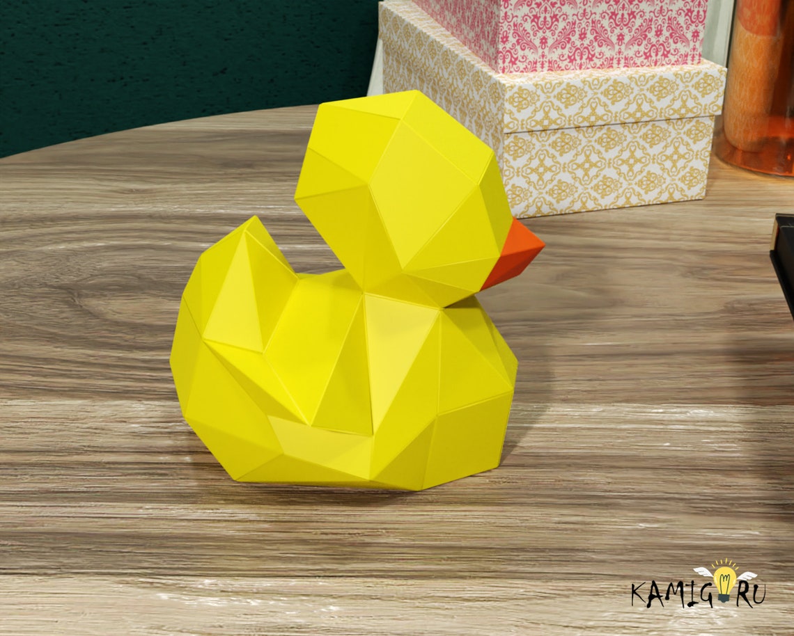 3d Paper DUCK Pdf DIY, Papercraft Duck, 3d Paper Duck, Low Poly