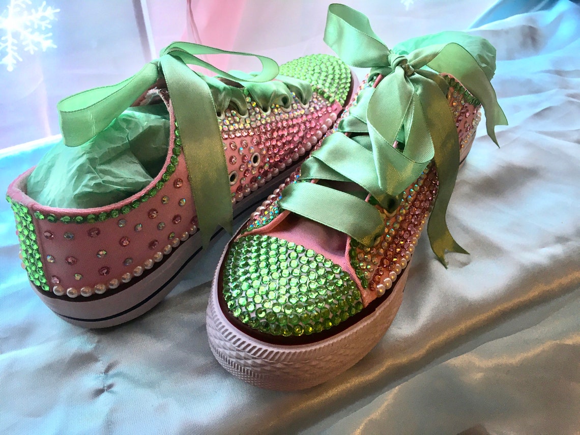 rhinestone canvas shoes