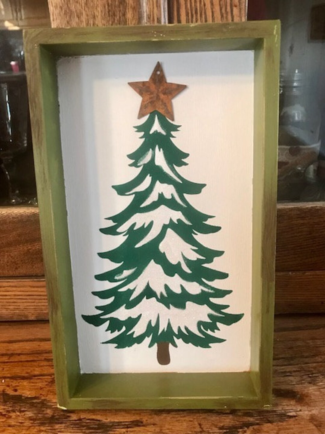 Christmas Tree Shadow Box Christmas Decor Etsy
