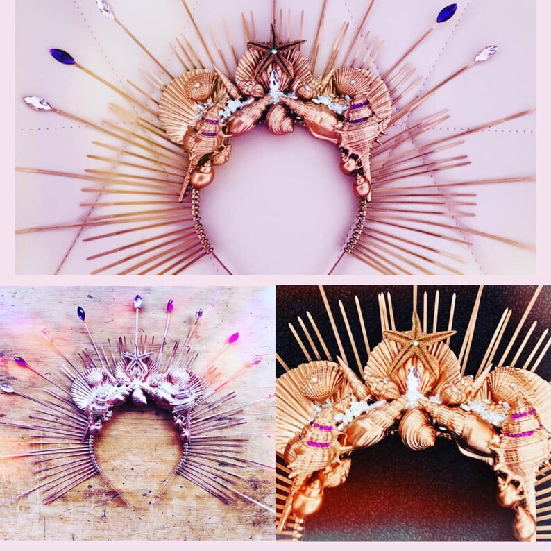 Seashell Grotto zip tie crown Etsy