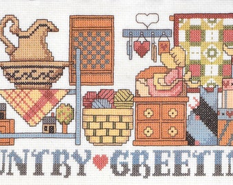 Country Greetings, Bon Appétit, Blessed Nation, Flag Over City, Statue of Liberty, Lighthouse or Regatta Counted Cross Stitch Kit