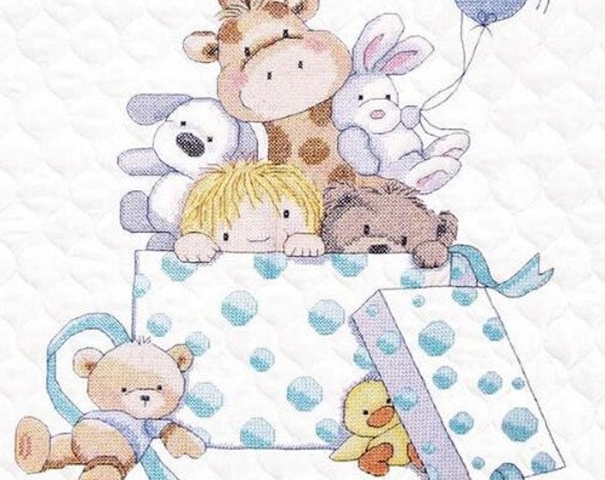 Toy Box Baby Quilt Stamped Crossstitch Kit Etsy