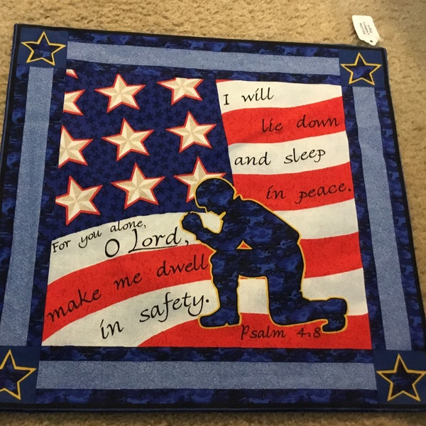 Soldier's Prayer, Air Forces, Double Eagle or Flag, Eagle - Left of Right, Marine, Psalm 91:11, US Coast Guards - 12" or 13" Pillow Cover