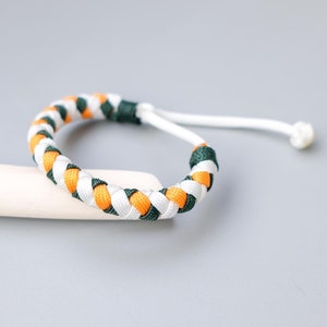 Orange and white green paracord bracelet image 1
