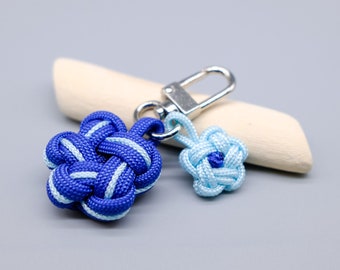 Blue paracord flower key ring