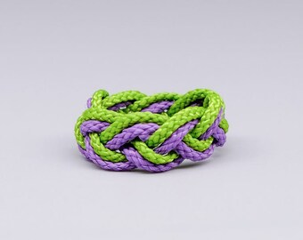 Anello Paracord - verde e viola - 2 corde