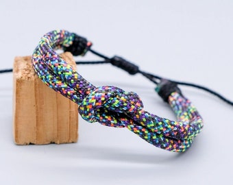 Bracelet en paracord réglable multicolore unique