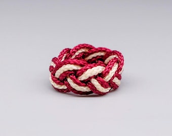 Paracord ring - Burgundy and beige - 3 strings
