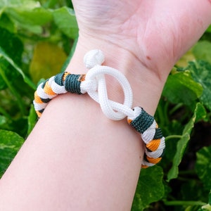 Orange and white green paracord bracelet image 9
