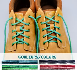 Par de cordones redondos de paracord - patrón de líneas 2 - longitud y color de su elección