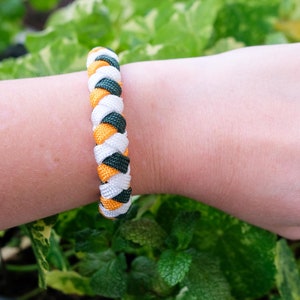 Orange and white green paracord bracelet image 8