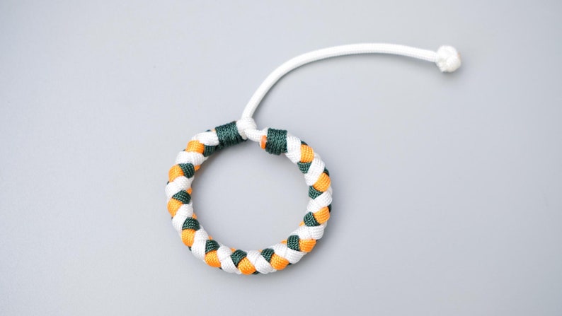 Orange and white green paracord bracelet image 6