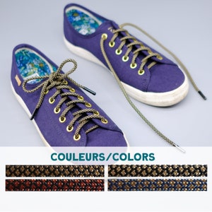Pair of round paracord shoelaces - check pattern 3 - length and color of your choice