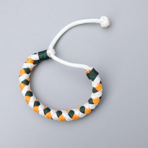 Orange and white green paracord bracelet image 5