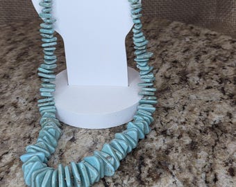 Collar de turquesa, collar plano de turquesa, collar de inspiración suroeste