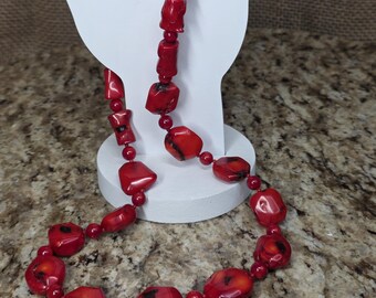 Collar de coral, collar de pepitas de coral, collar inspirado en el mar
