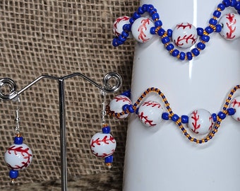 Pulsera de béisbol de cerámica hecha a mano, joyería para fanáticos del deporte, tamaño personalizado