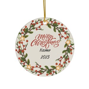 Merry Christmas Ornament - Personalized First Christmas-Ceramic ornament  , Christmas gift for baby