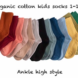 Organic kids socks ankle high, toddler socks wedding socks for kids, gender neutral socks, spring socks for kids