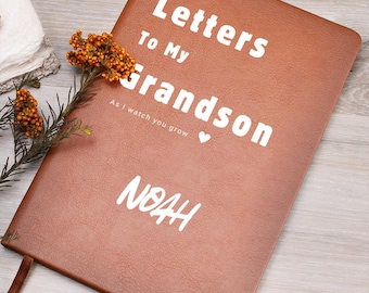 Personalisierte Briefe an meinen Enkel Notizbuch aus veganem Leder: neues Oma Geschenk