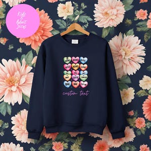 Felpa personalizzata per San Valentino, maglione per ragazzi, felpa morbida e accogliente con scollo rotondo personalizzata per bambini, regali per bambini con nomi, regali per bambini