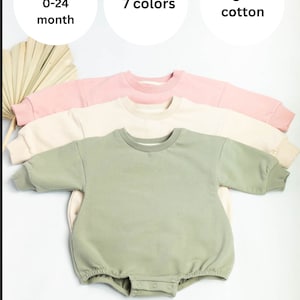 Oversized Sweatshirt rompers baby boy girl rompers, Baby shower gift neutral Soft bodysuit long sleeve ,  baby boy rompers