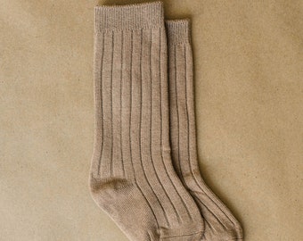 Light Brown Organic socks for kids-back to school