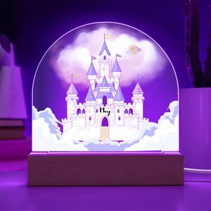 Personalized Castle Night Light for Girl, Custom LED Lamp for Kids, Fairy tail Princess nursery , Unique Room Decor, Fun &Magical Nightlight