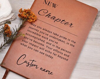Retirement gift: Vegan Leather Journal, New Chapter Keepsake