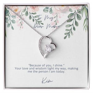 To my Dear Mama-ketting met aangepaste kaart, sentimenteel Moederdag sieradencadeau, harthanger met kaart, luxe cadeau voor mama