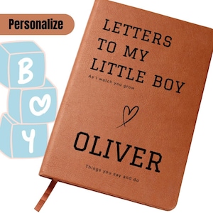 Cartas a mi hijo, cuaderno con nombre personalizado, diario de embarazo personalizado, libro de recuerdos para niños, regalos personalizados para baby shower de niño para mamá y papá primerizos