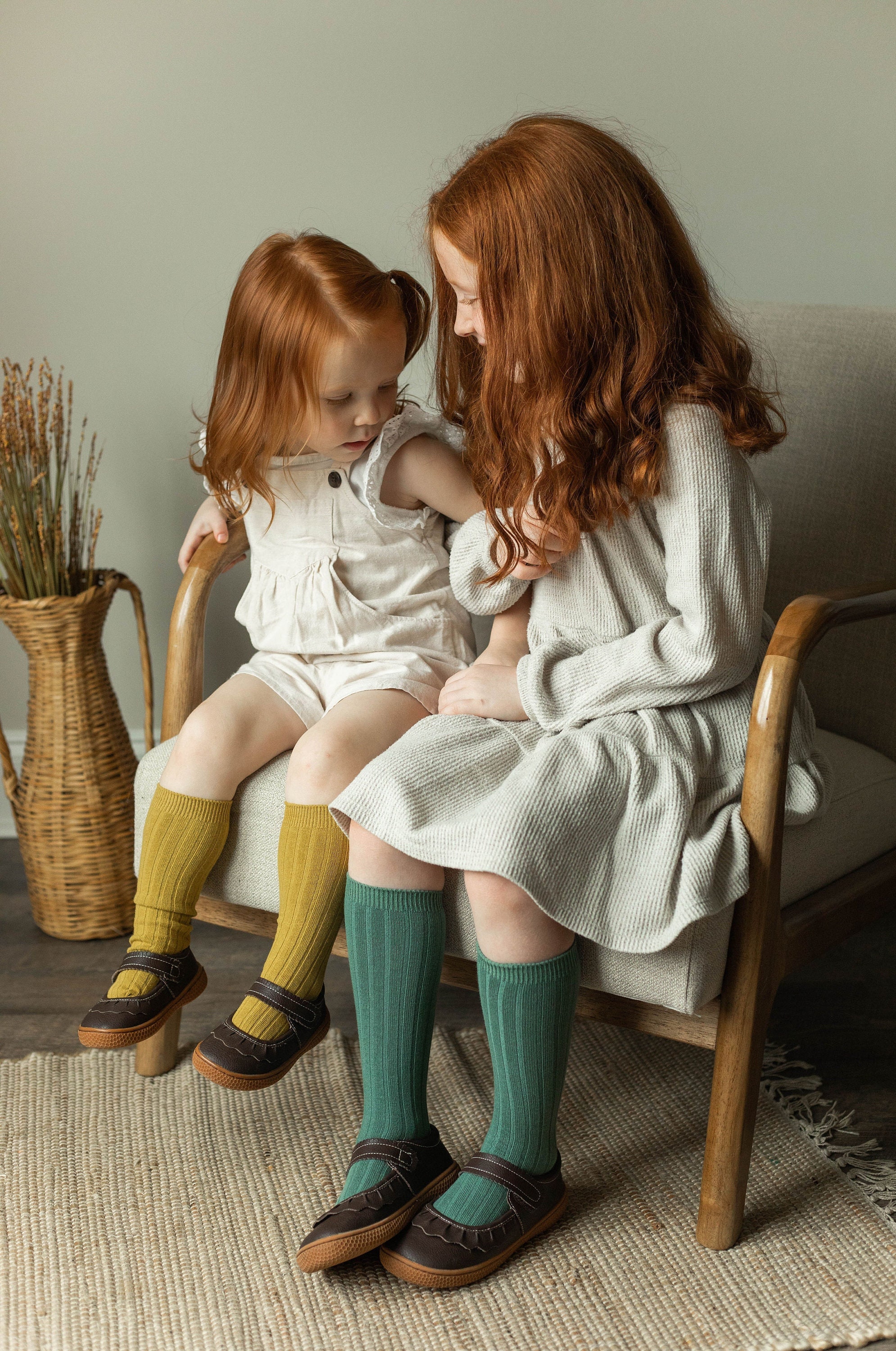 Chaussettes enfant côtelées en coton doux - Violet | Doré Doré