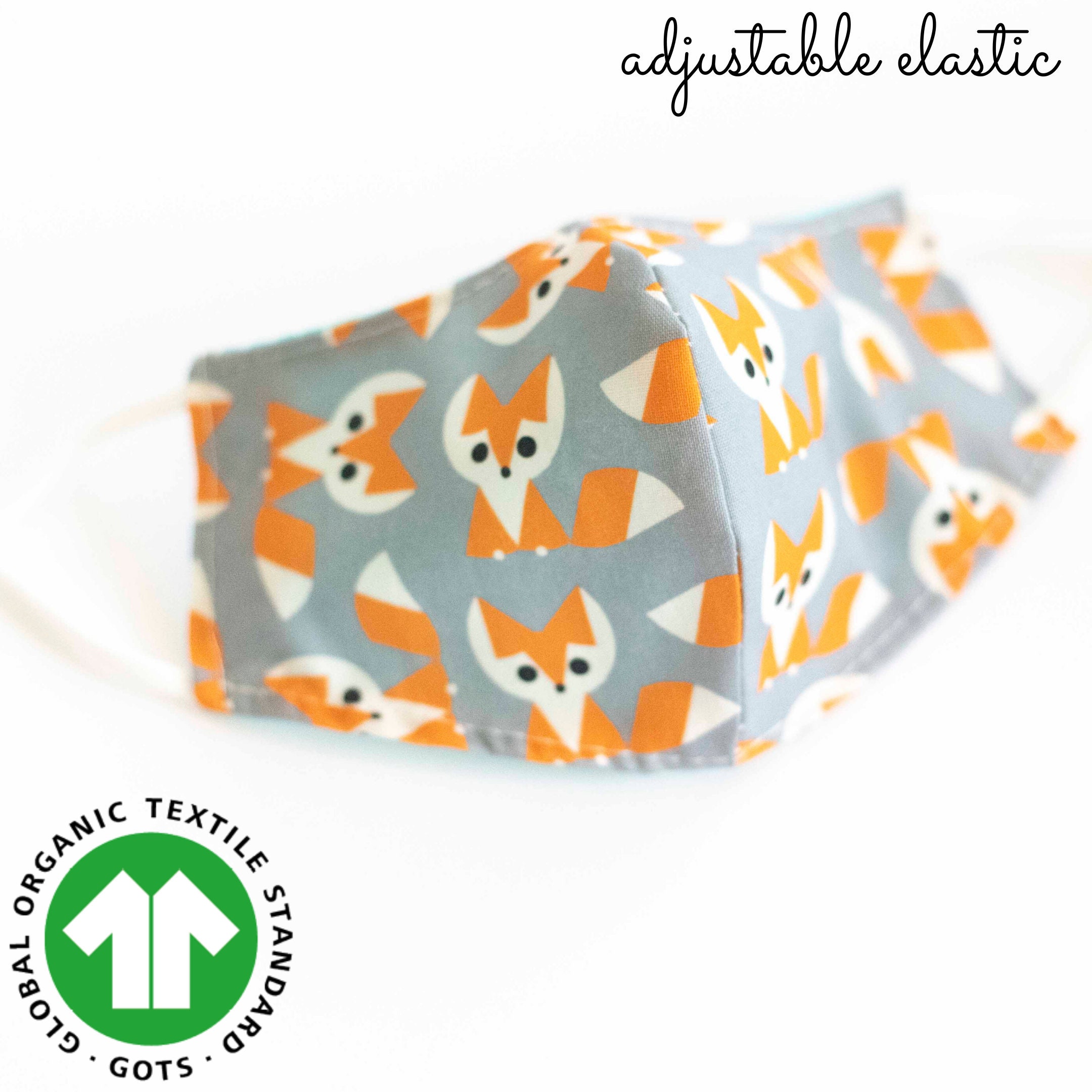 Cute masks for kids, organic cotton, adjustable ear loops with filter…