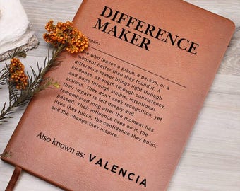 Personalized Vegan Leather Journal: Difference Maker