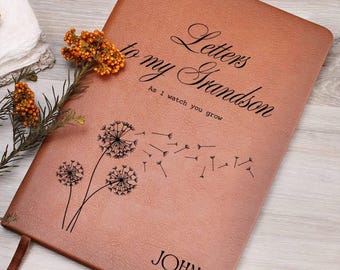 Letters To My GrandSon Journal- Personalized Message Journal from Grandma, Personalized Gift for Granddaughter Journal, Custom Journal