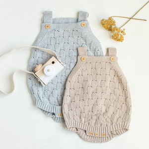 Baby summer clothes outfit knit romper ,baby shower gift ,coming home outfit, ready to ship