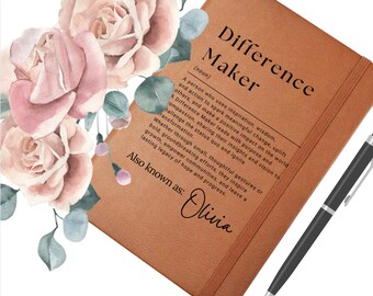 Personalized Vegan Leather Journal: Difference Maker