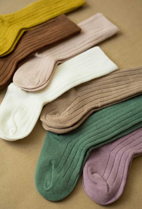 Fall Knee High Kids Socks Toddler Socks Organic Cotton Soft
