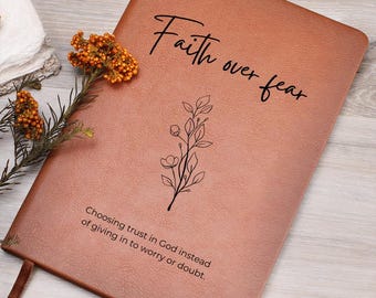 Christian Gifts for Women Gratitude Journal, Prayer Journal for Women, Personalized Leather Prayer book, Church Notes Sermon Notebook