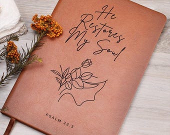Gratitude Journal, Prayer Journal for Women, Personalized Leather Prayer book, Church Notes Sermon Notebook, Christian Gifts for Christmas