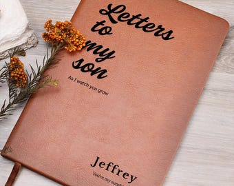 Personalized Letters To Son Vegan Leather Notebook: New Grandma Gift