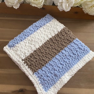 Crochet Baby Chunky Blanket, Soft Blanket, Baby Boy Blanket