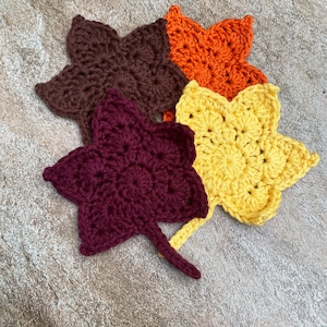 Autumn Leaf Coasters, Crochet Coasters