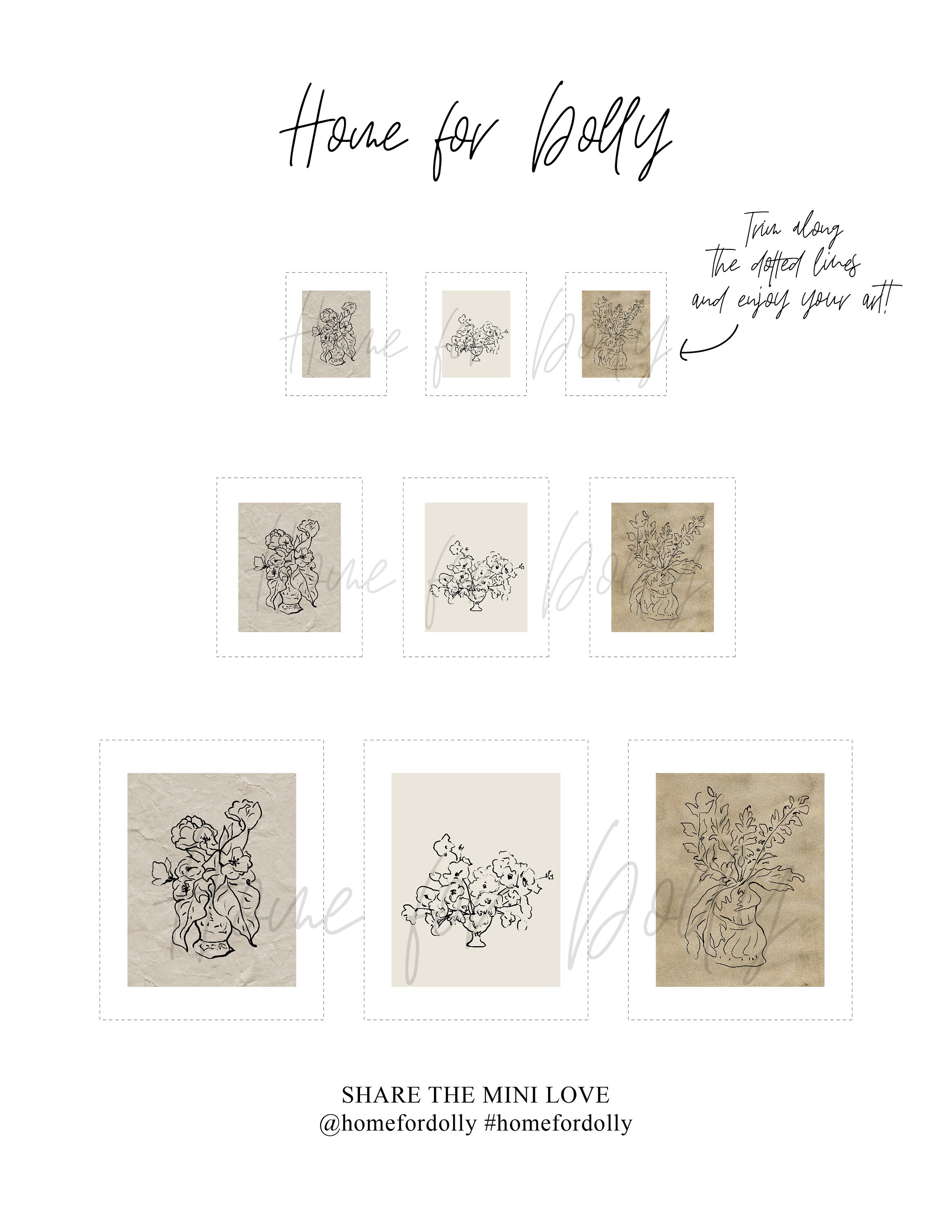 Dollhouse wall art printables 1/12 Dollhouse Miniature Etsy