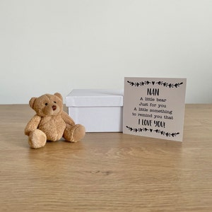 Nan Gift, Pocket Bear, Gift for Grandparents, Grandma Gift, Nanny, Granny, Thoughtful Keepsake, Personalised Teddy Gift, Nan Birthday Gift