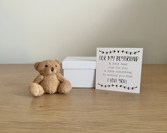 Boyfriend Gift, Pocket Bear, Long Distance Gift, I Love You Gift, Gift For Boyfriend, Gift For Him, Boyfriend Birthday Gift